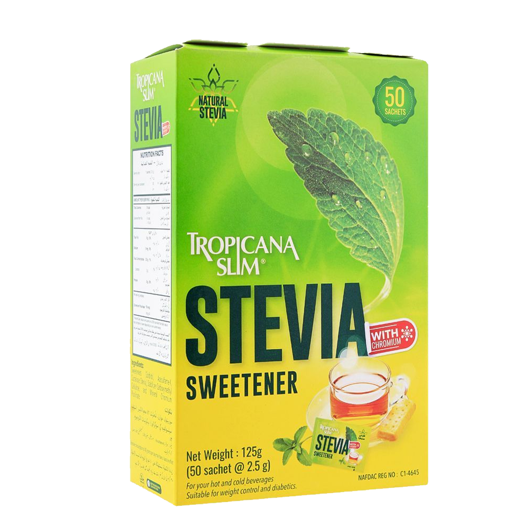 Buy Tropicana Slim Stevia Sweetener With Chromium Sachet 50 Ct Online