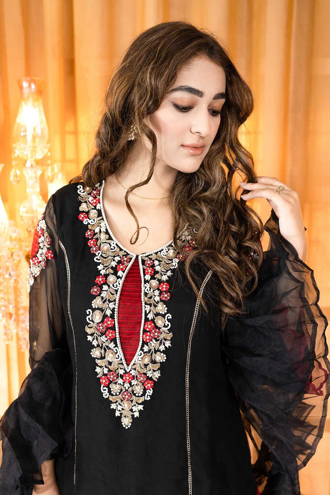 Black dress cheap pakistani 2019