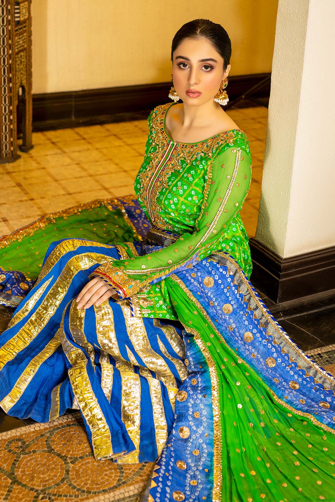 Green and yellow mehndi cheap dresses