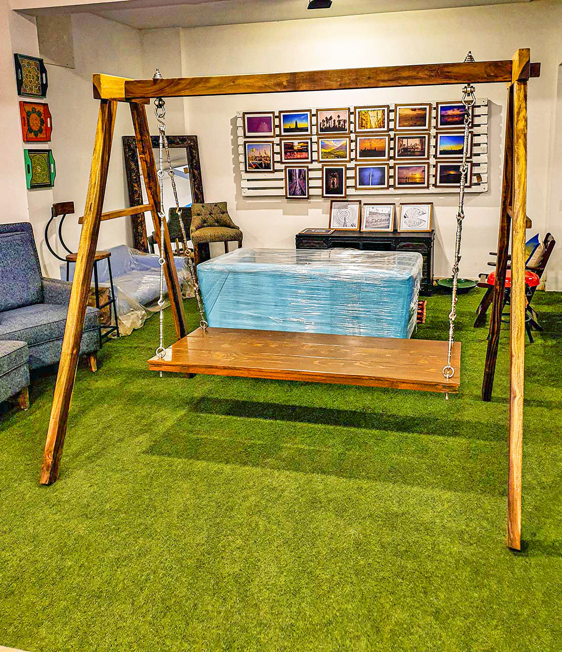 Karachi Kids Garden Swing Set Two Seat Baby Swing Toddler Garden