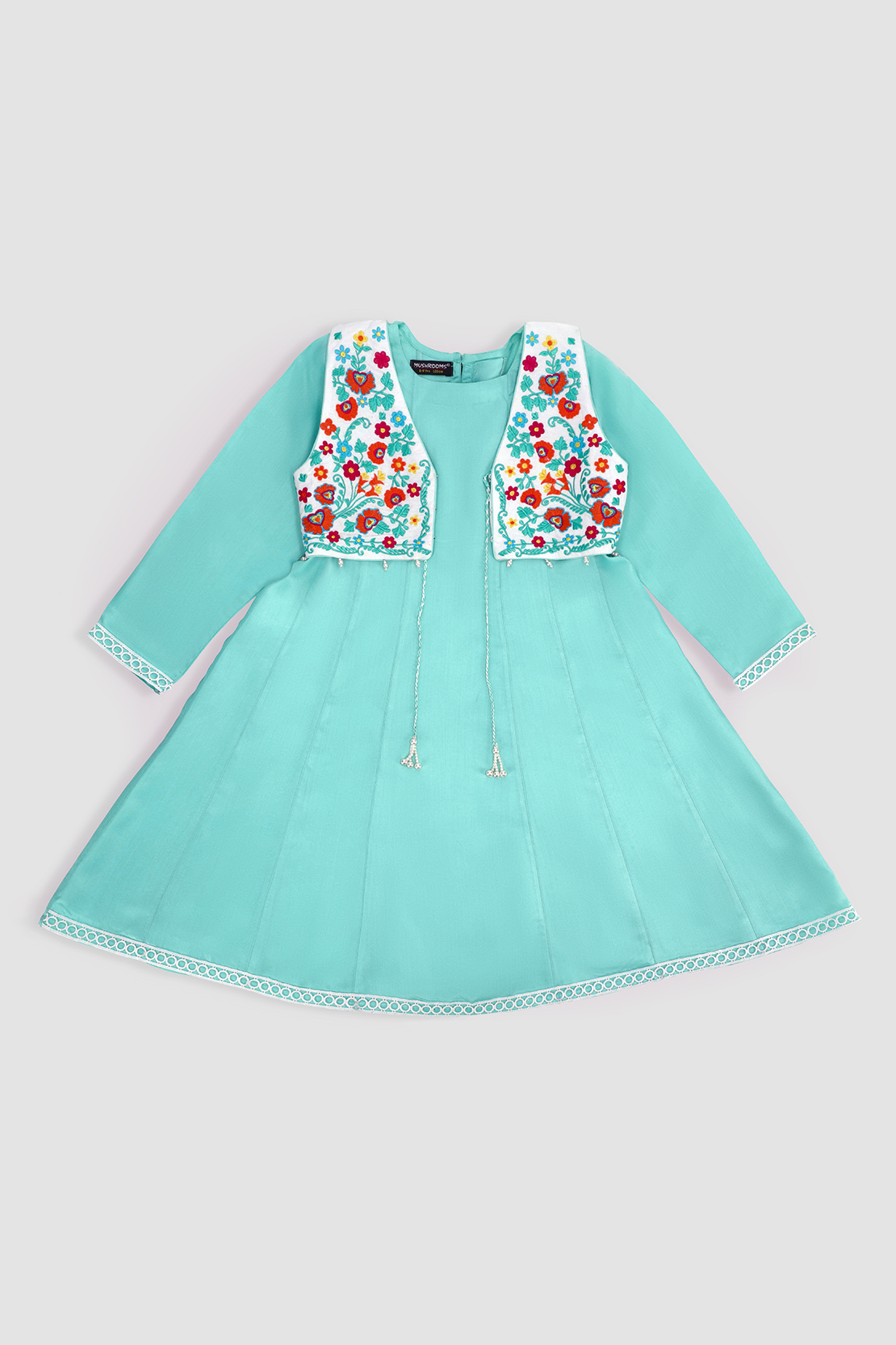 C1090 338202. Aqua Blue Shirt and Jacket Set