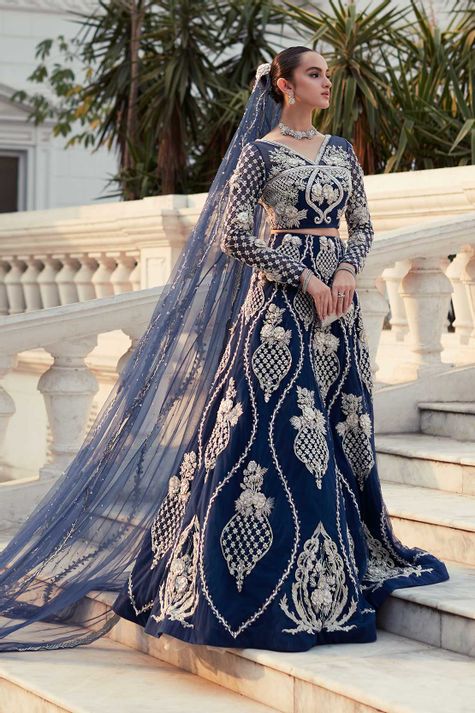 Navy blue asian hot sale wedding dress