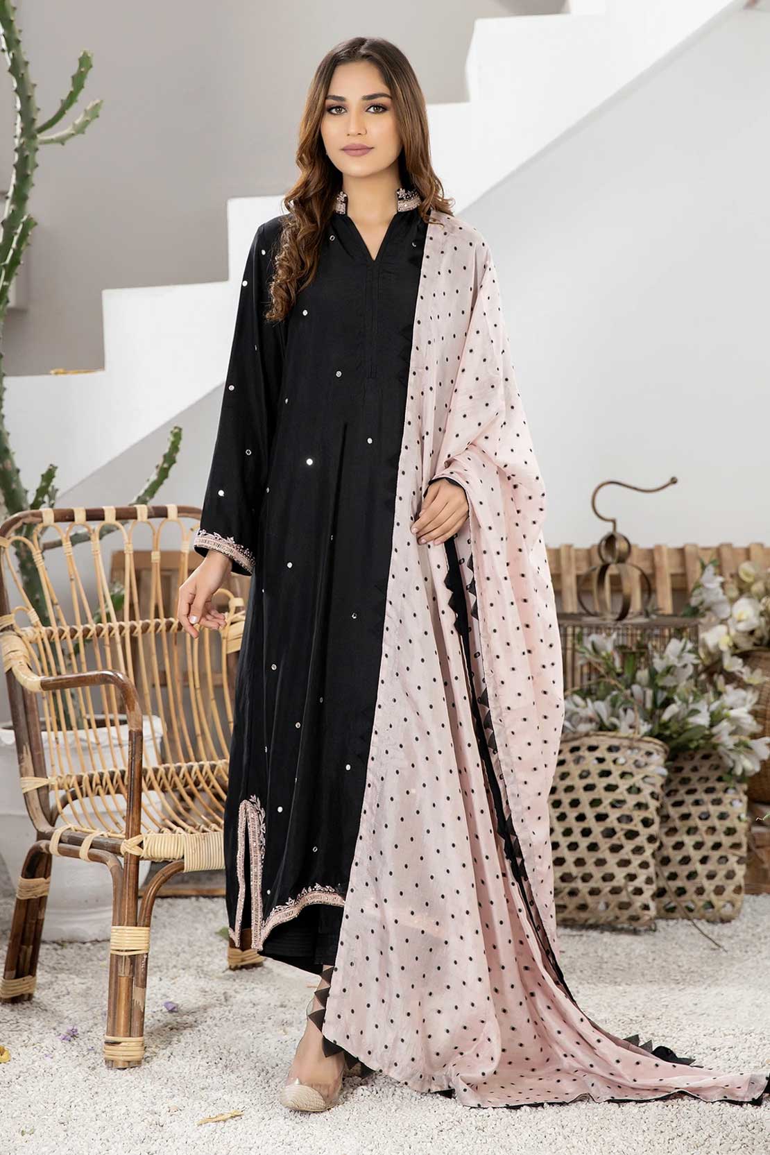 BLACK & NUDE PINK KURTA - PURPLE HAZE