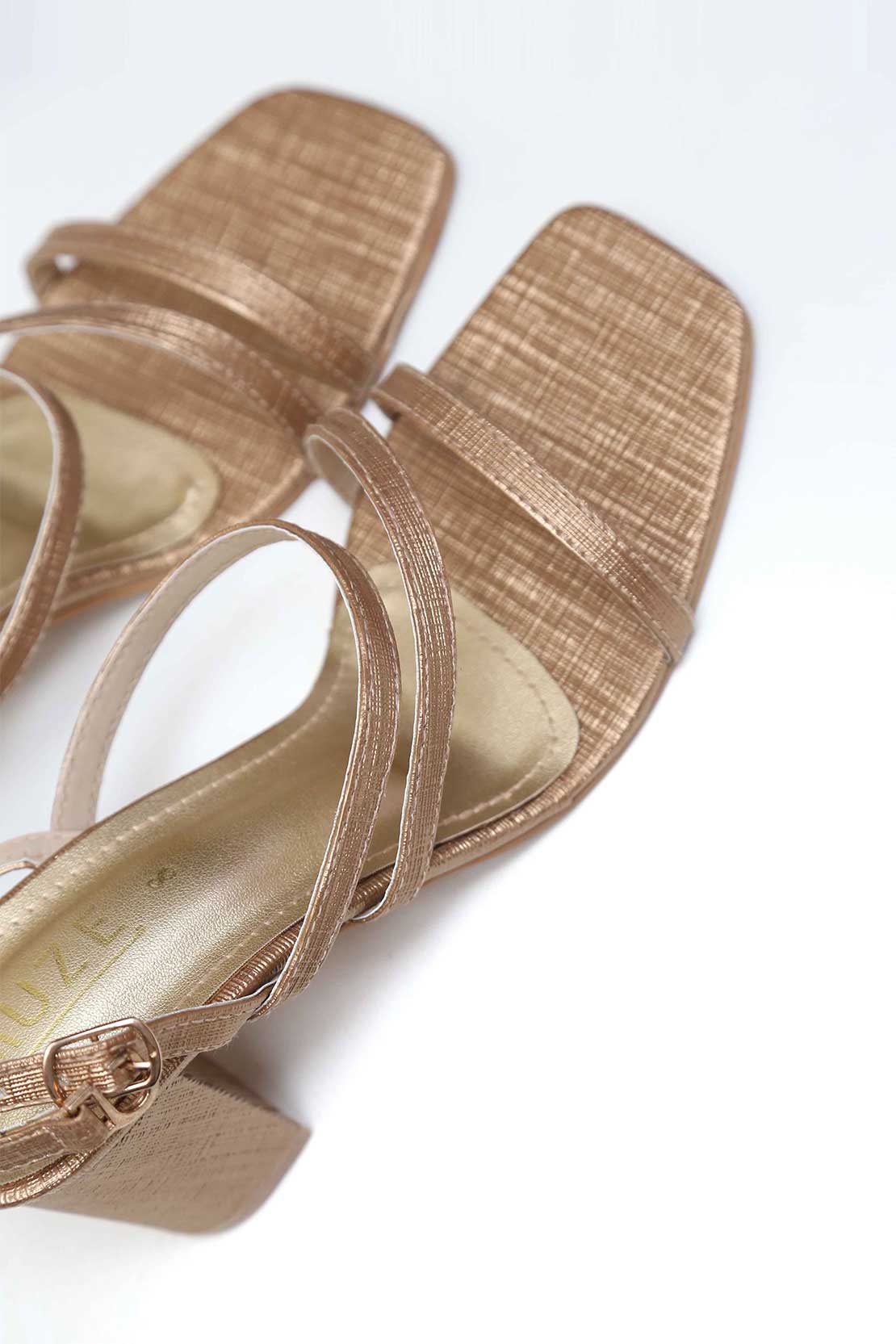 Gold strappy clearance low heel sandals