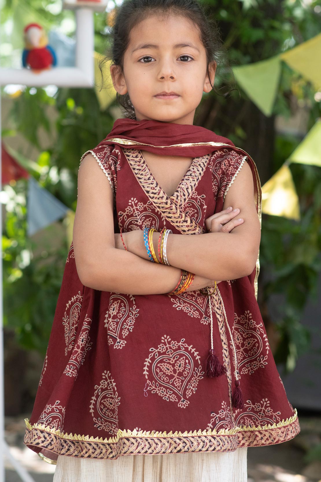 Ajrak Angrakha Maroon