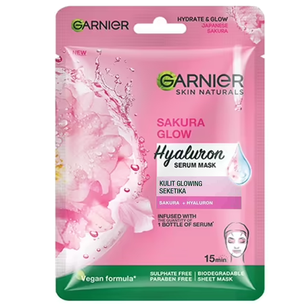 Buy Garnier Sakura Glow Hyaluron Serum Mask Online In Pakistan My Vitamin Store Face Mask Sheets