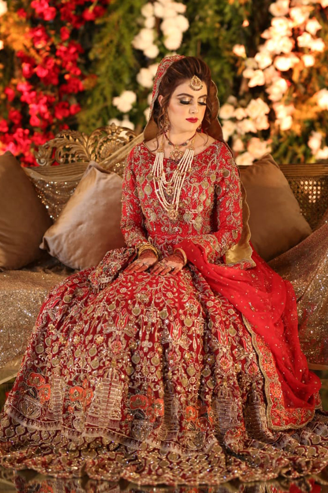 Mehroon bridal cheap dress