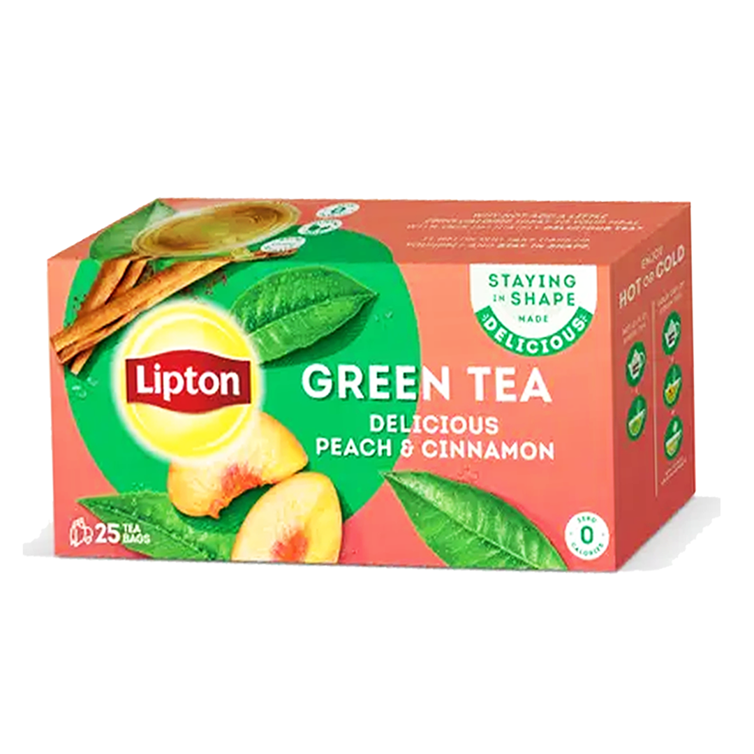 Buy Lipton Green Tea (Peach and Cinnamon) Tea Bags, 25 Ct Online in