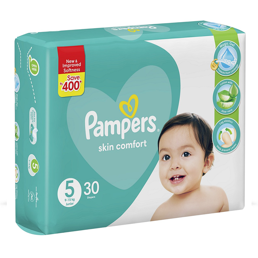 Buy Pampers Skin Comfort Diapers Size 5 (Junior), 30 Ct Online in