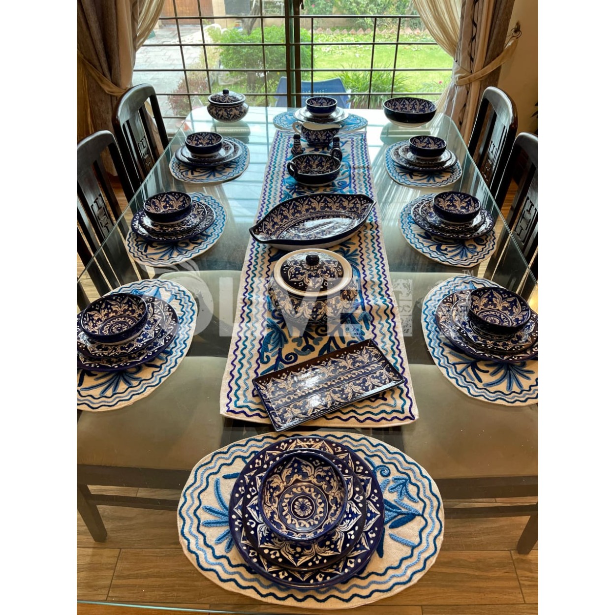 Blue Pottery Dinner Set