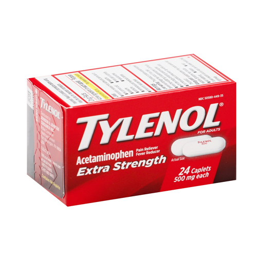 Buy Tylenol Extra Strength for Adults 500mg (24 Caplets) Online in ...