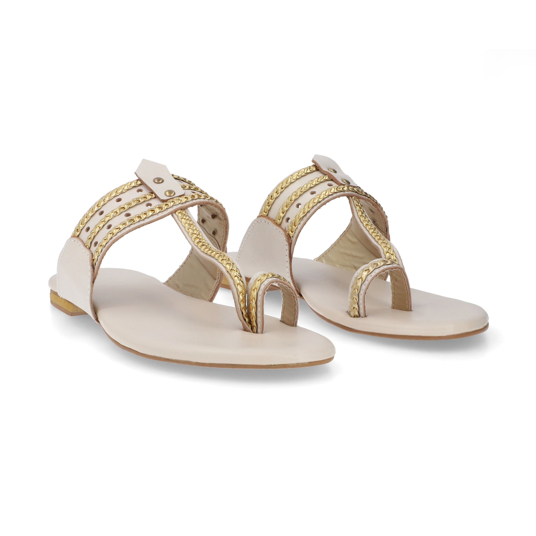 white chappal for ladies