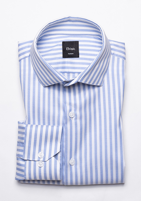 Sky Blue Structured Bengal Stripes Shirt