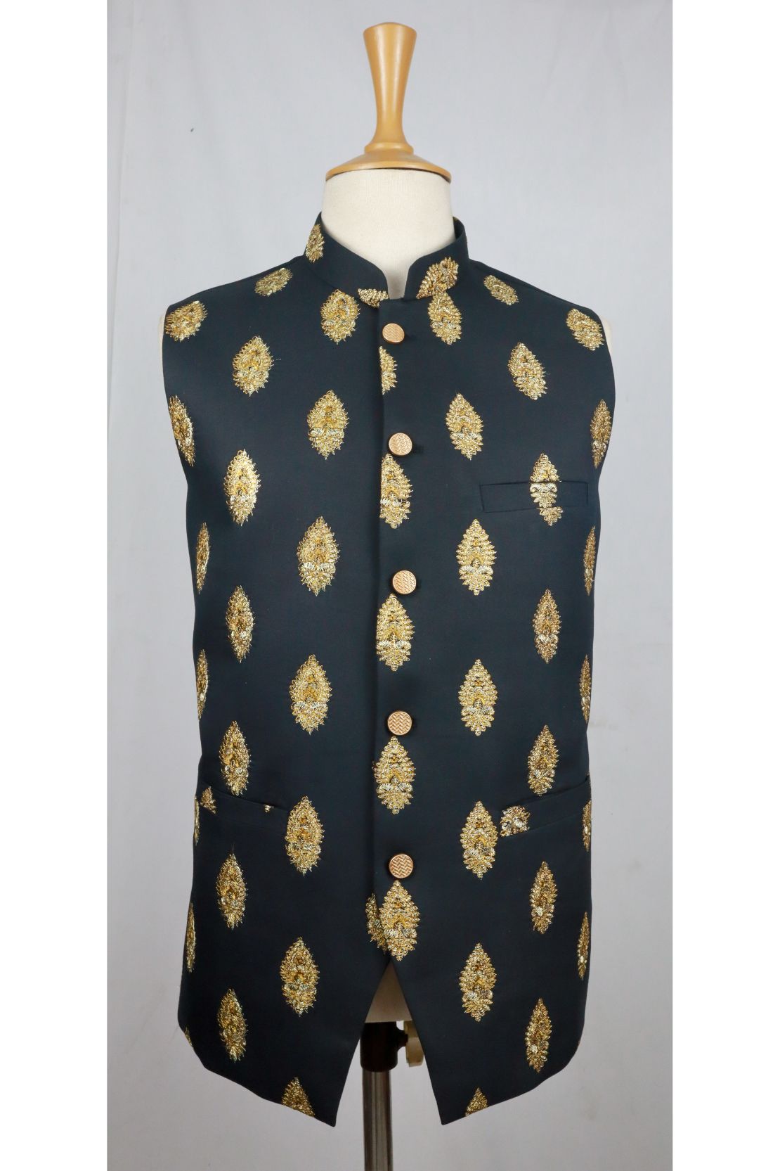 Mens black and gold waistcoat hotsell