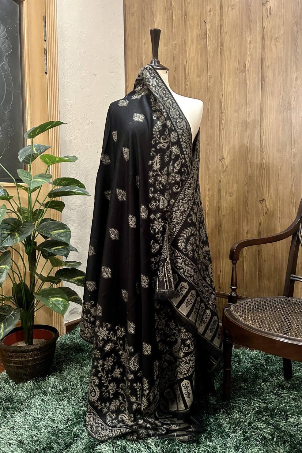 Black wool hot sale shawl