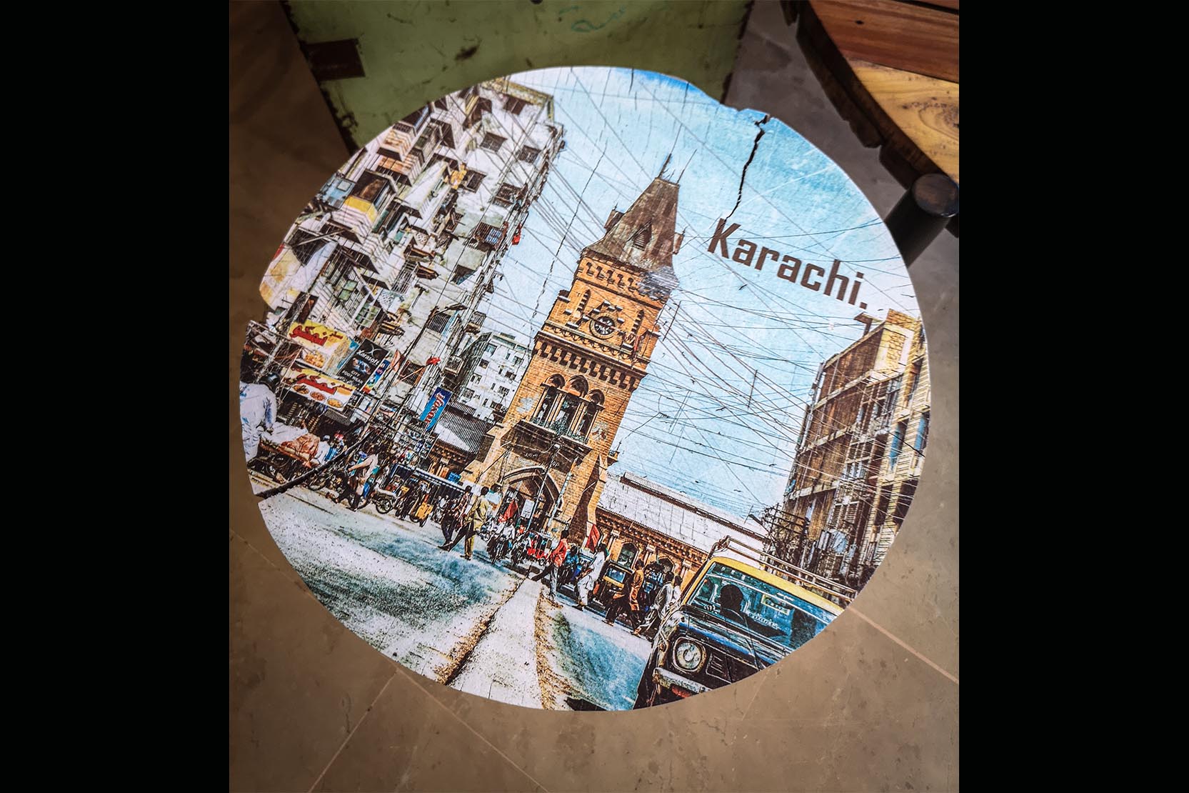 Empress Market of Karachi Side Table / Stool